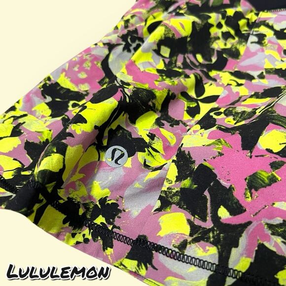 Preowned Lululemon Pace Rival Mid-Rise Skirt Highlight Yellow Multi / Bla size 2 - Picture 11 of 15